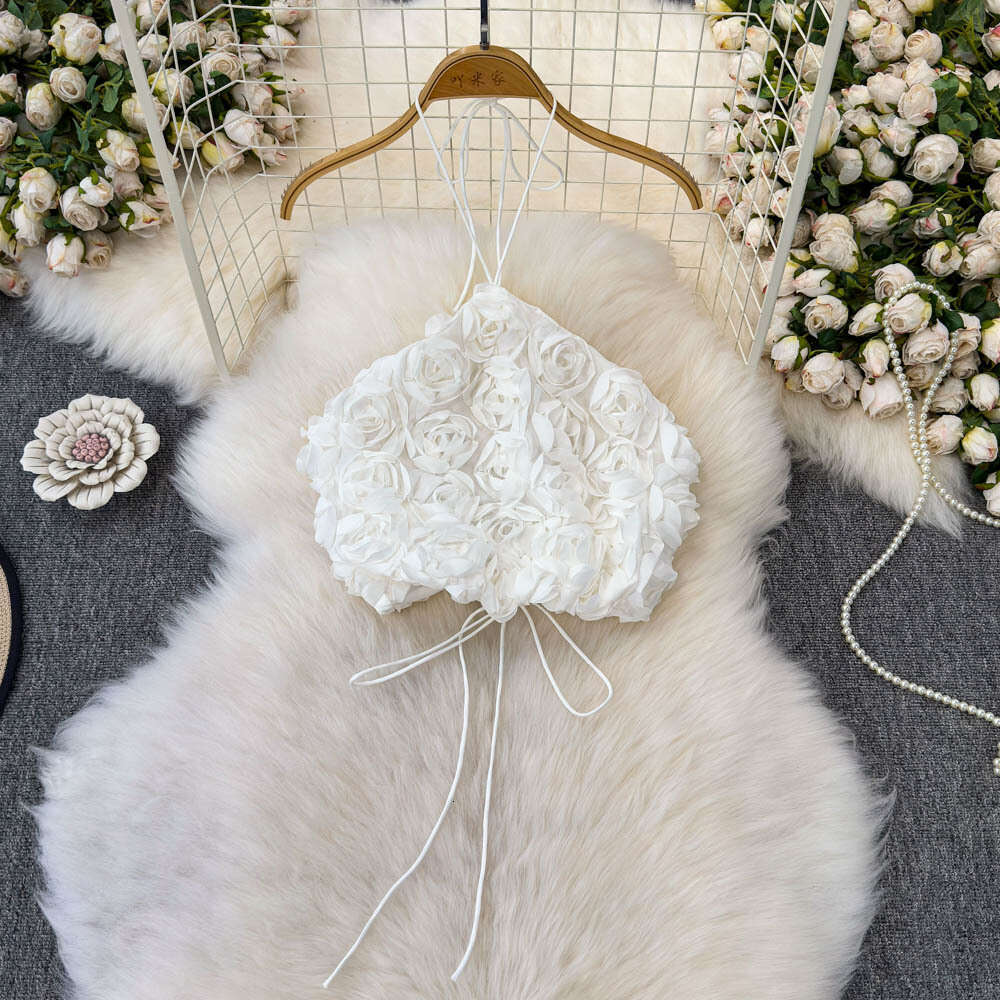 2026 Spring and Summer New European and American Style French Fashion Design 3D Flower Slimming A19 Strapless Off Shoulder Dress