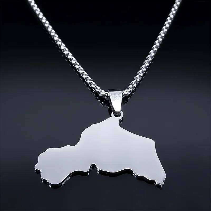 Kurdistan Region for Women Men Chains Stainless Steel Kurdish Flag Map Pendants Necklace Jewelry Collar N6212S01 H260312