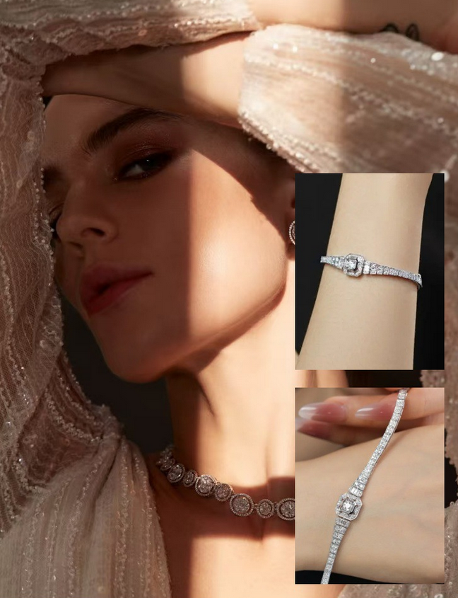 2026 Choucong 925 Silver Fill Art Deco Baguette Ziron CZ Diamond Wedding Bracelet Sparkling Handmade Vintage Jewelry Bridal Bangle Lover Gift