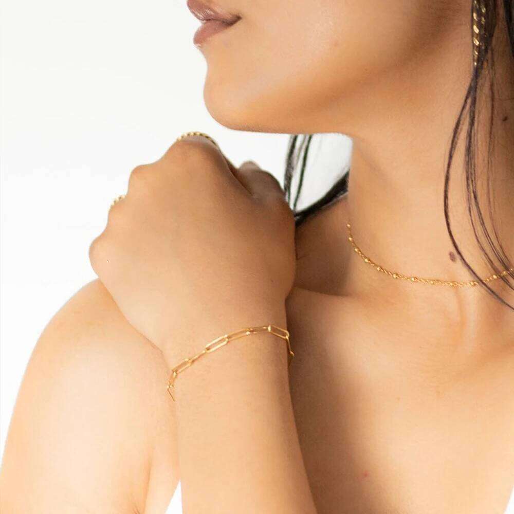 eManco Stainless Steel Adjustable Square Wire Chain Bracelet Women's Minimalist Fashion Accessories Wholesale Z260313