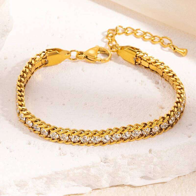 ANENJERY 316L Stainless Steel Colorful Shiny Zircon Adjustable Bracelets For Women Exquisite Special Jewelry Gifts Z260313