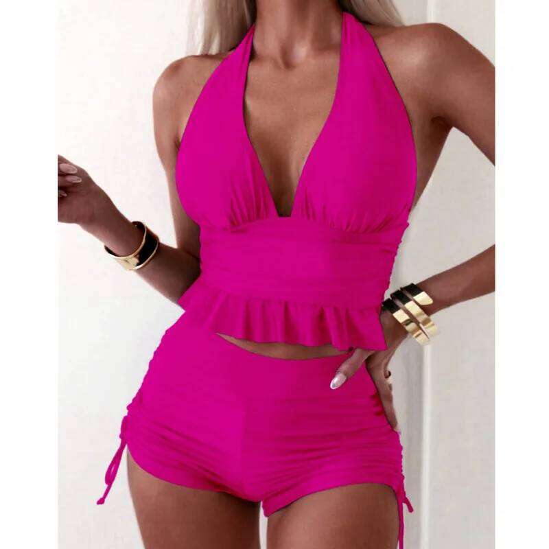 Summer Swimsuits Tankini Set Female Swimwear Push Up For Beach Wear Two-Piece Bathing Suits Pool Women's Swimming Suit 26H0313