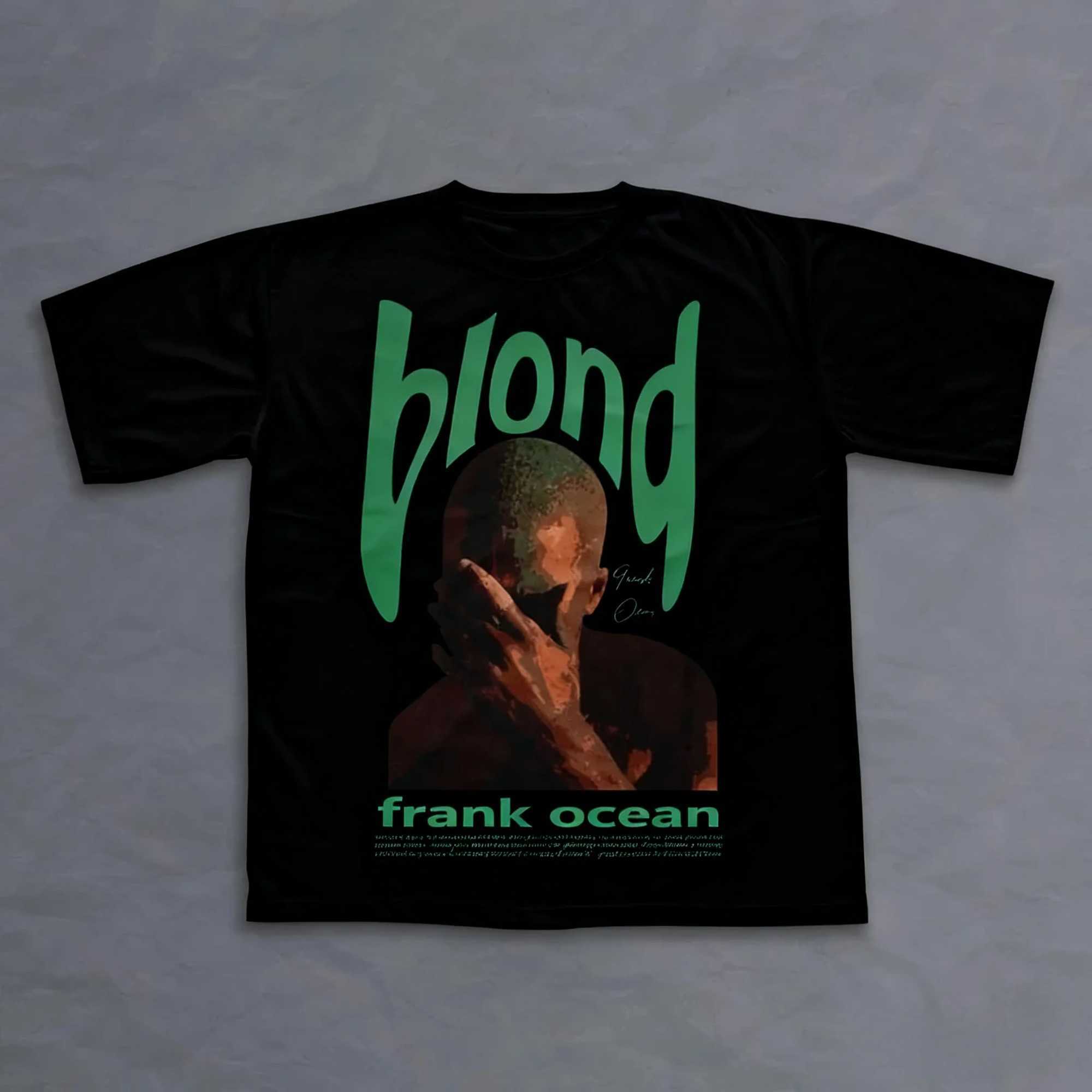 Rapper Frank Retro Graphic T Shirt Mens Hip Hop Ocean Album Clothing T-Shirts Y2k Unisex Blond Fashion Oversized Cotton T-shirt D260313