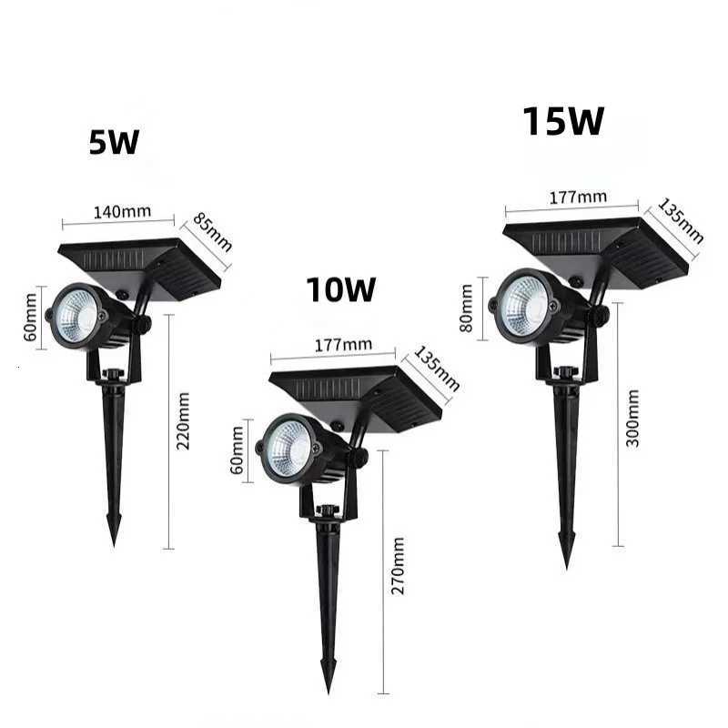 LED Solar Light Outdoor IP65 Waterproof Solar Lawn Lamp Adjustable Wall Garden Yard Tree Pathway Driveway Landscape Spotlight H260313