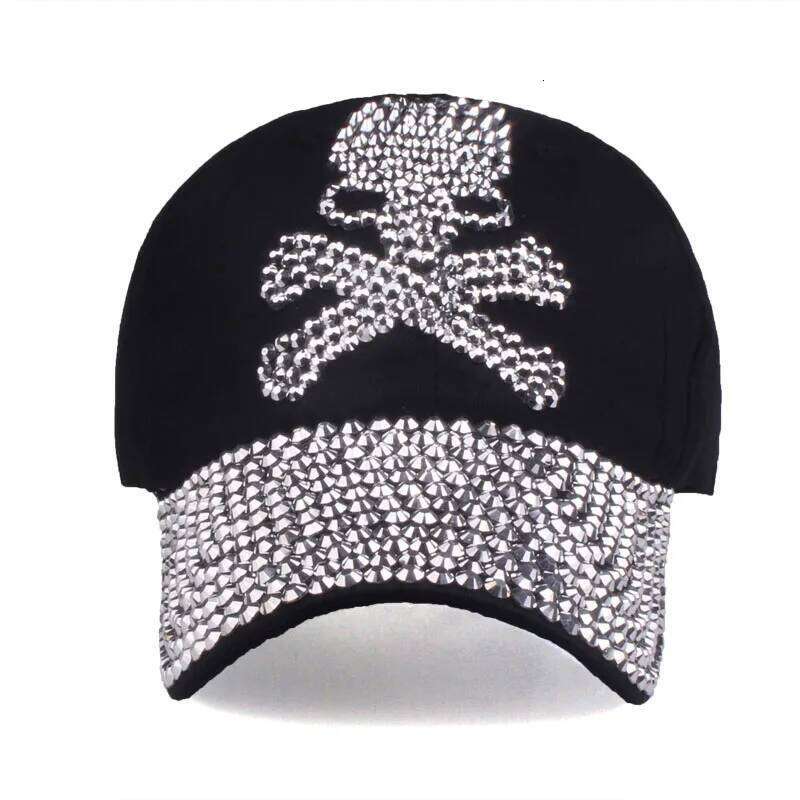 YARBUU Unisex Rhinestones Skull Baseball Casual Fashion High Quality Peaked Cap for Women And Men Z260313