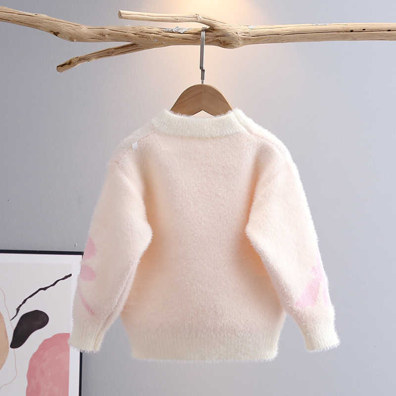 Women's Knits & Tees Girls' Sweater Base Knitwear Stylish Thickened Imitation Mink Velvet New Autumn Winter Pullover for Toddlers and Young 