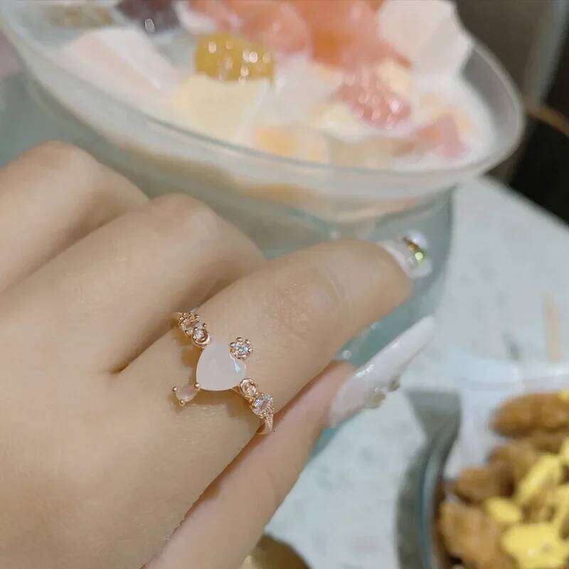 MDL Moissanit1 Fairy Style Cartoon Opal 18K Gold Plated Personalized Shiny Diamond Women's Ring H260312