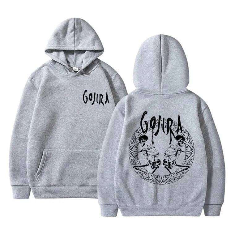 Metal Band Gojira Skeleton Double Sided Graphic Print mens Autumn fleece Hoodie Long Sleeve Fashion Streetwear Z260314