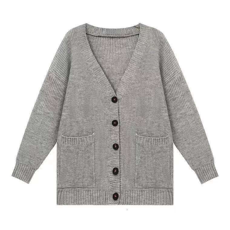 Women Chunky Cardigan Sweaters Button Up V-neck Front Pocket Soft Knitted Jacket Cozy Vibe Teen-girl Fall Winter Outfit Z260313