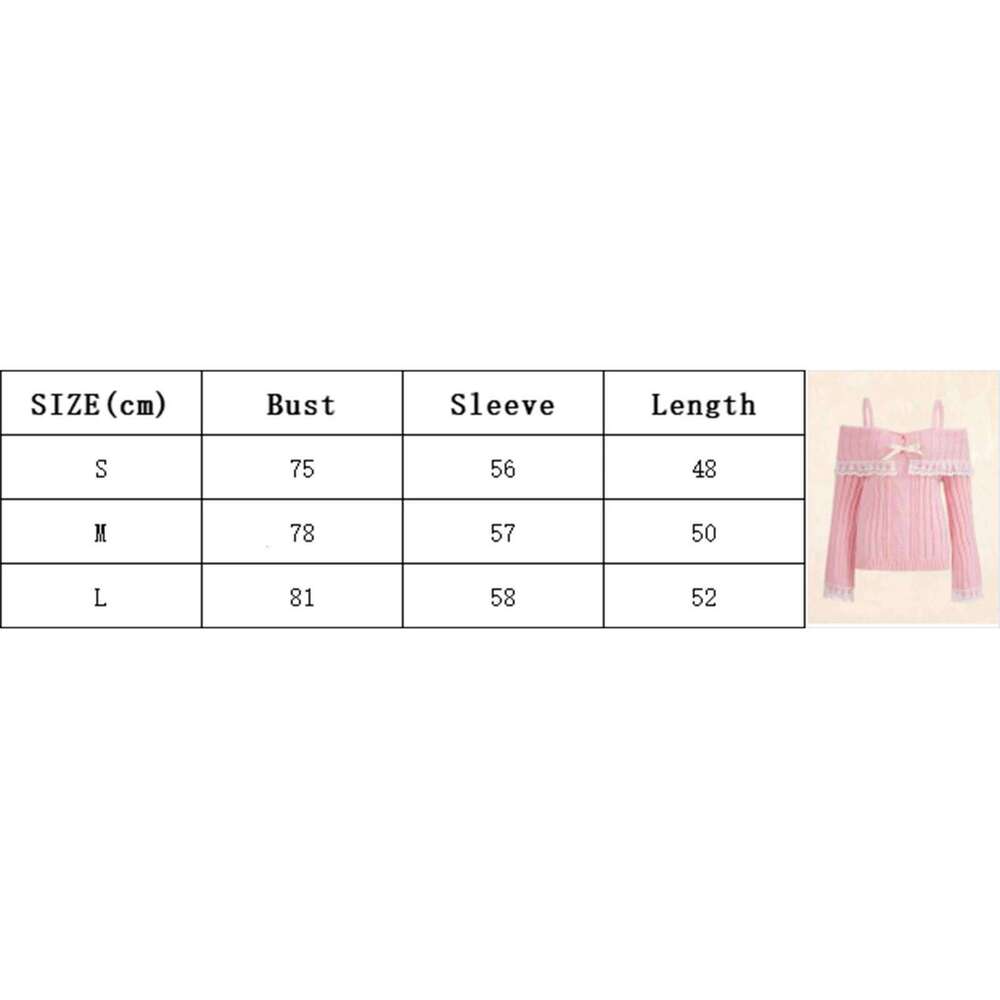 Women Off Shoulder Knit Sweater Solid Color Sweet Pullovers Long Sleeve Bow Lace Patchwork Cute Jumpers Club Streetwear Y2k Z260313