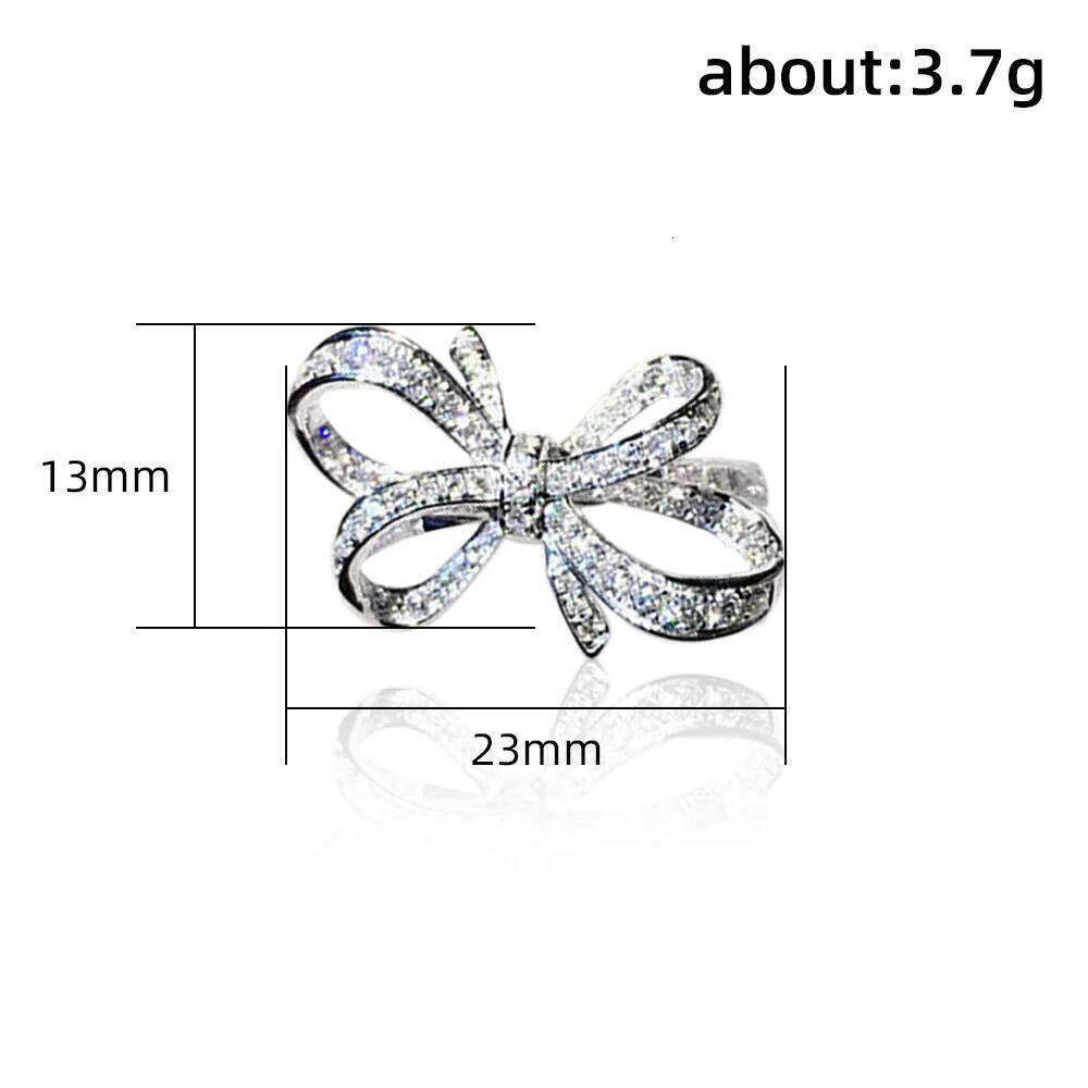 Huitan Romantic Bow Shape Cubic Zirconia Wedding Bands for Women Fancy Anniversary Gift Statement Rings Jewelry New H260312