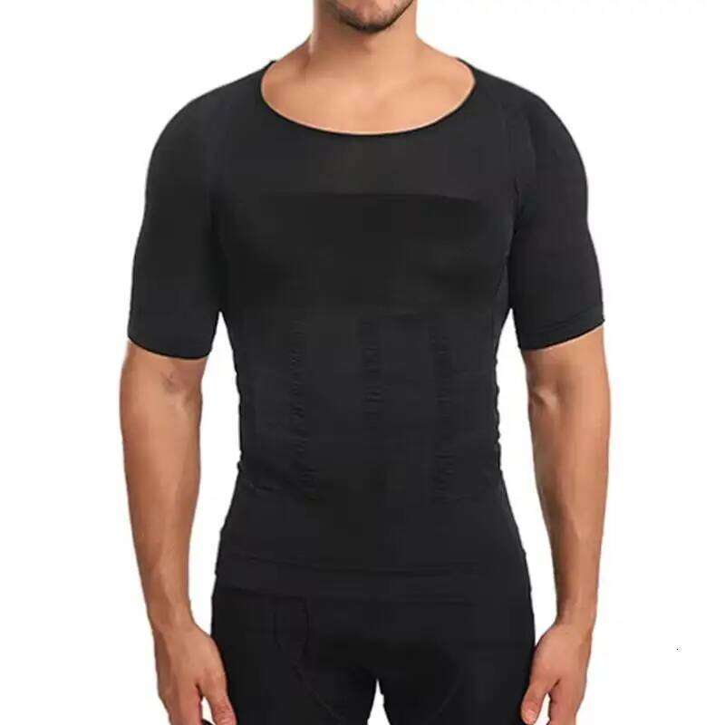 Mens Slimming Body Shaper Compression Shirt Tummy Control Slimmer Shapewear Gynecomastia Undershirt Posture Corrector Tops 26Y0313