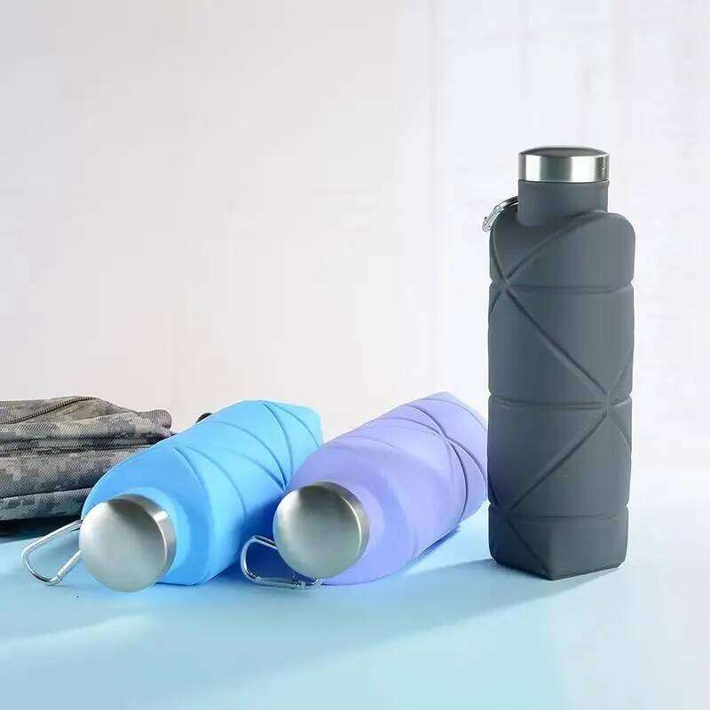 Diamond-Shaped Folding Silicone Water - Food-Grade Portable Outdoor Sports Travel Bottle Z260313