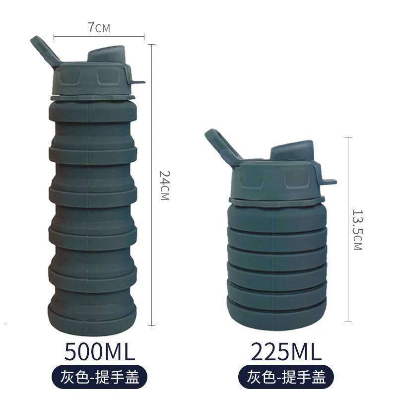 Silicone Foldable Cup Outdoor Mountaineering Travel Portable Sports Retractable Water Bottle Z260313