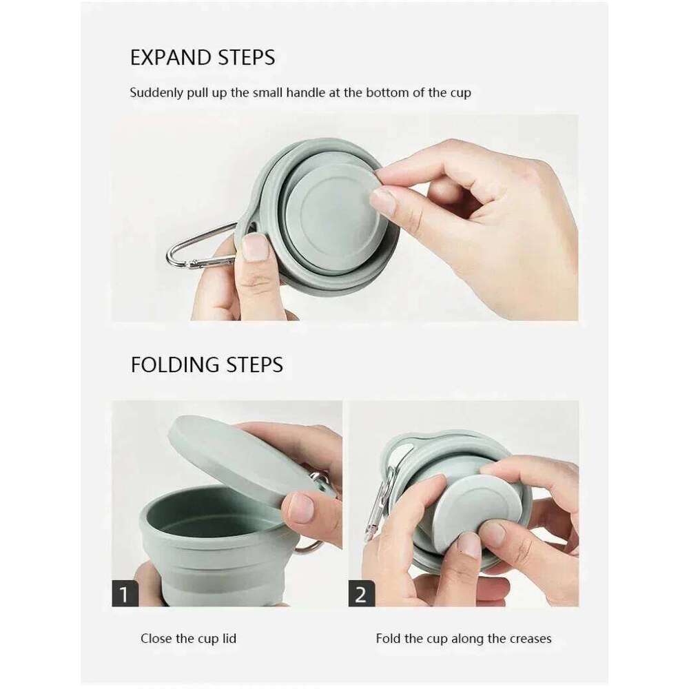 ml Silicone Folding Creative Water With Hanging Hole Portable Washing Cup For Outdoor Camping Hiking Travelling Z260313
