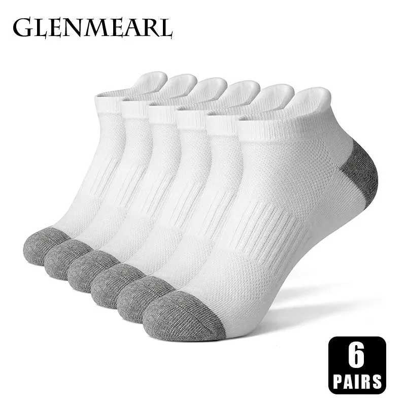 6 Pairs Cotton Man Socks Sports Solid Color Males Short Sock For Cycling Breathable Mesh Ankle Summer Running Socks D260313