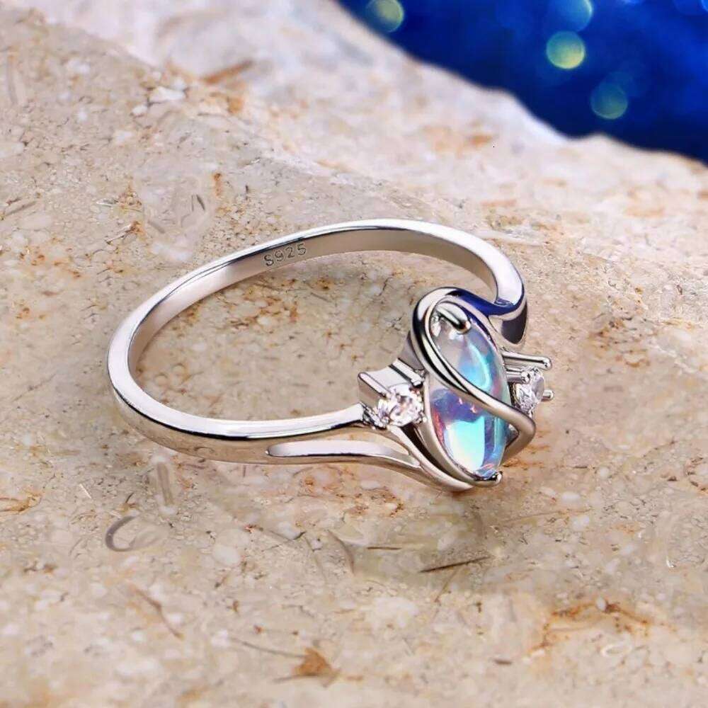 Fansilver Sterling Silver Minimalist Oval Moonstone for Women Engagement Female Ring Wedding Band 925 Jewelry Gift H260312