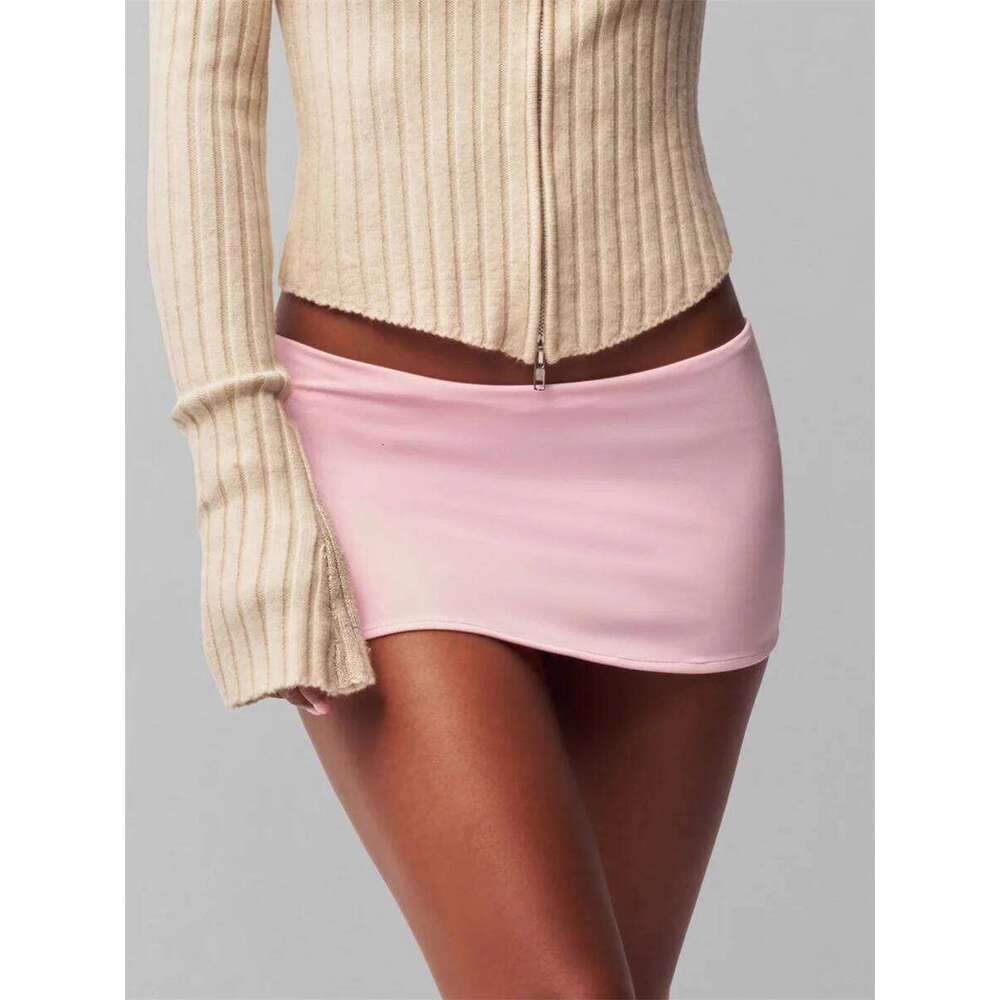 New Womens Fashion Mini Solid Color Low Waist Short Summer Casual Bodycon Skirts Streetwear Hot Sale S-XL Z260314