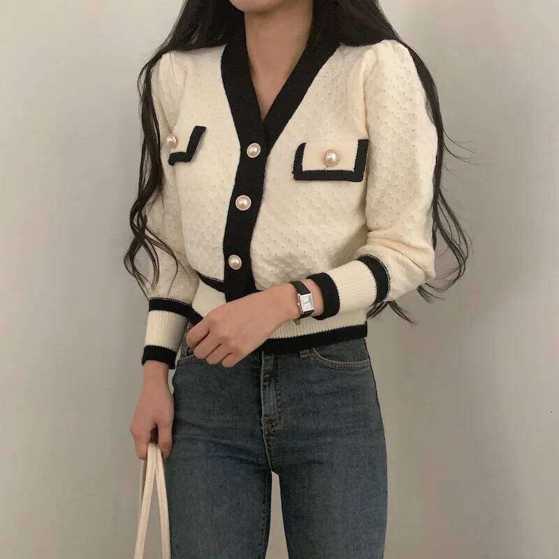 Retro Women Cardigan Jacket Autumn Winter Women's Knitted Sweater Single-breasted Long Sleeve Knitwear Outerwear Z260313