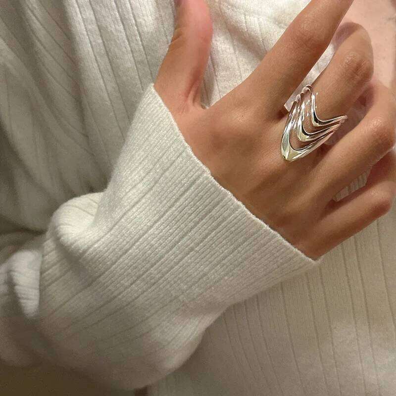 Sterling Silver Engagement Rings For Women Couple Jewelry Three Layers Dresses Simple Elegant Accessories Argent 925 H260312