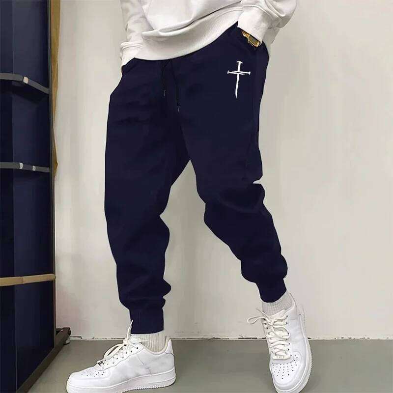 2025 New Arrival Men's Sweatpants High Quality Autumn Winter Daily Casual Sports Jogger Pants Gym Male Cross Printed Trousers Z260315