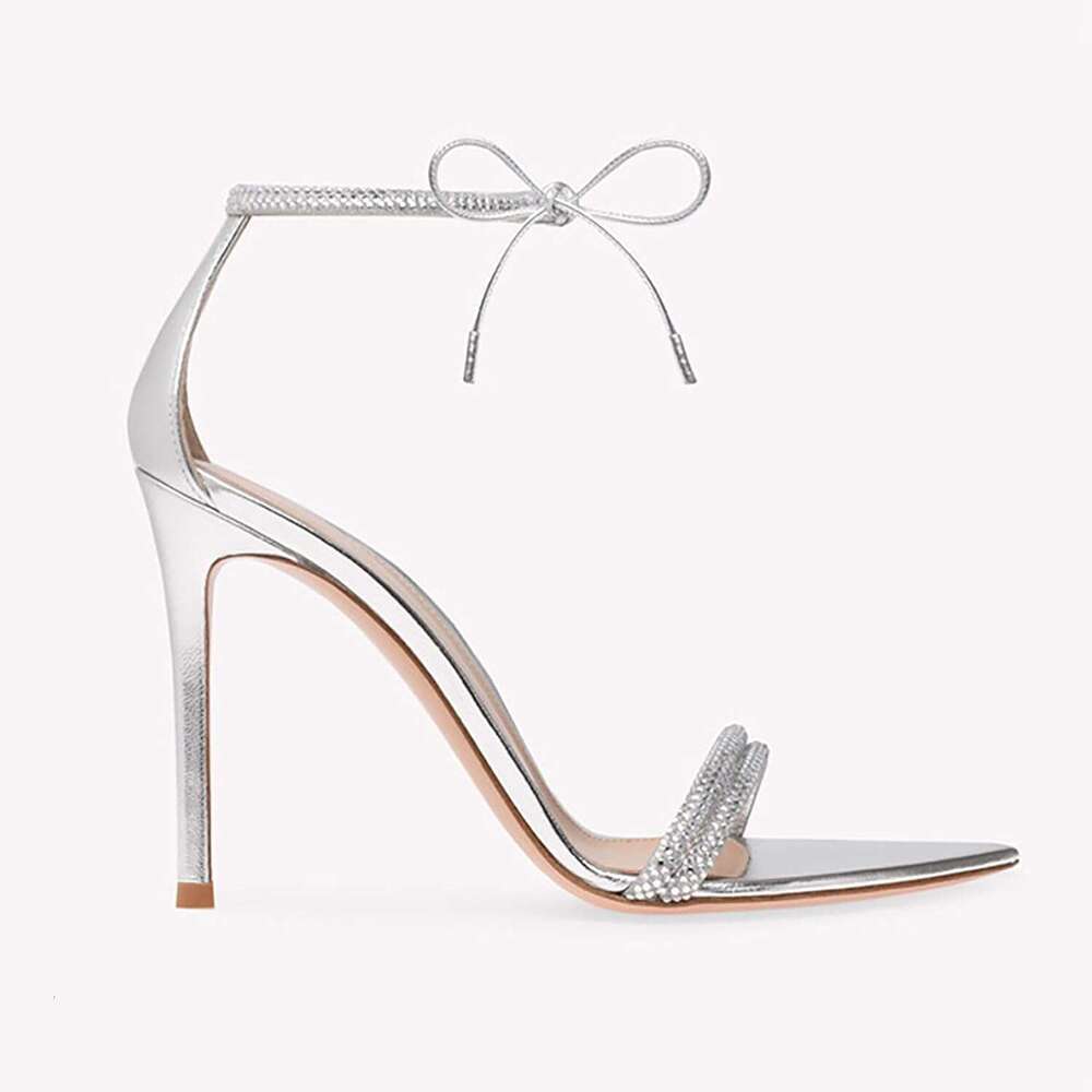 Women S Rhinestone Strappy Pointed Open Toe Stiletto Sexy Shiny Ankle Strap Comfort High Heel Dress Sandals For Prom Party Daily Wear MOJIDASHU