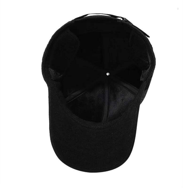 NORTHWOOD Winter Baseball Cap with Ear Flaps Simple Plaid Outdoor Warm Windproof, Fleece-Lined Thickened Unisex Dad Hat for Men Z260314