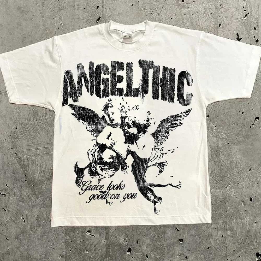 Harajuku Letter Graphic T Shirts Y2k Tops Men Women High Street Oversized T Shirt Pro Choice Streetwear Vintage Tee Clothing D260313