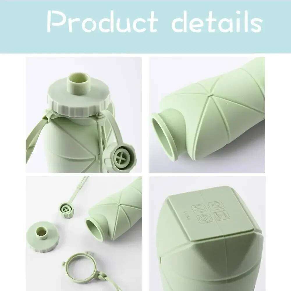 Silicone Folding Water Sport Camping Reusable Adult Portable Hiking Motivational Drinking Bottle Cycling Kettle 600ML Z260313