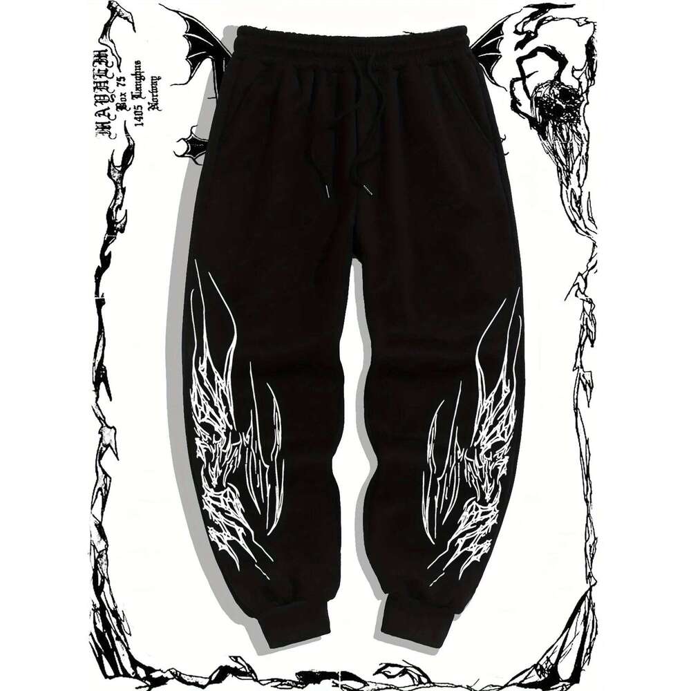 2025 Men's Gothic Print Casual Jogging Multifunctional Couple Fashion Hip Hop Comfortable Sport Pants Z260315