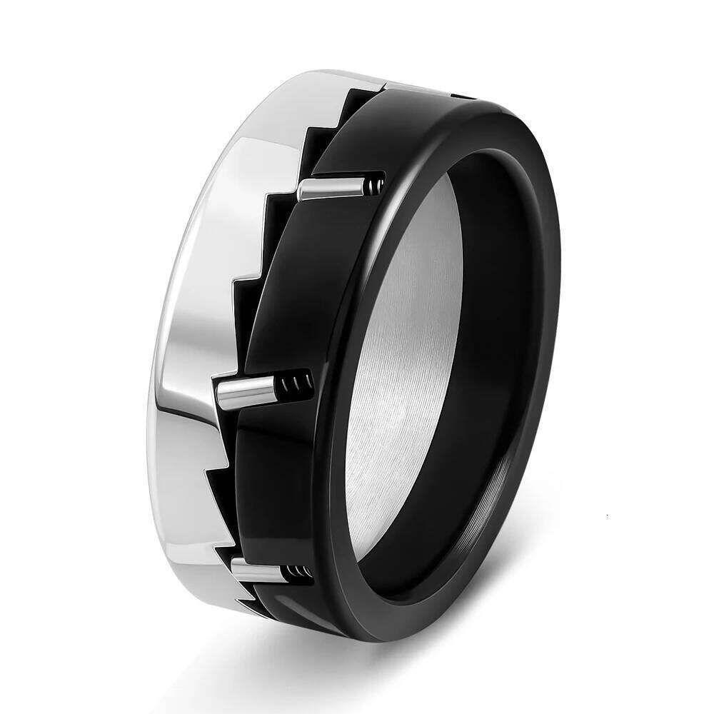 2025 New Arrival Mechanical Anxiety Fidget Rings For Men Unique Ratchet Design Meditation Jewelry H260312