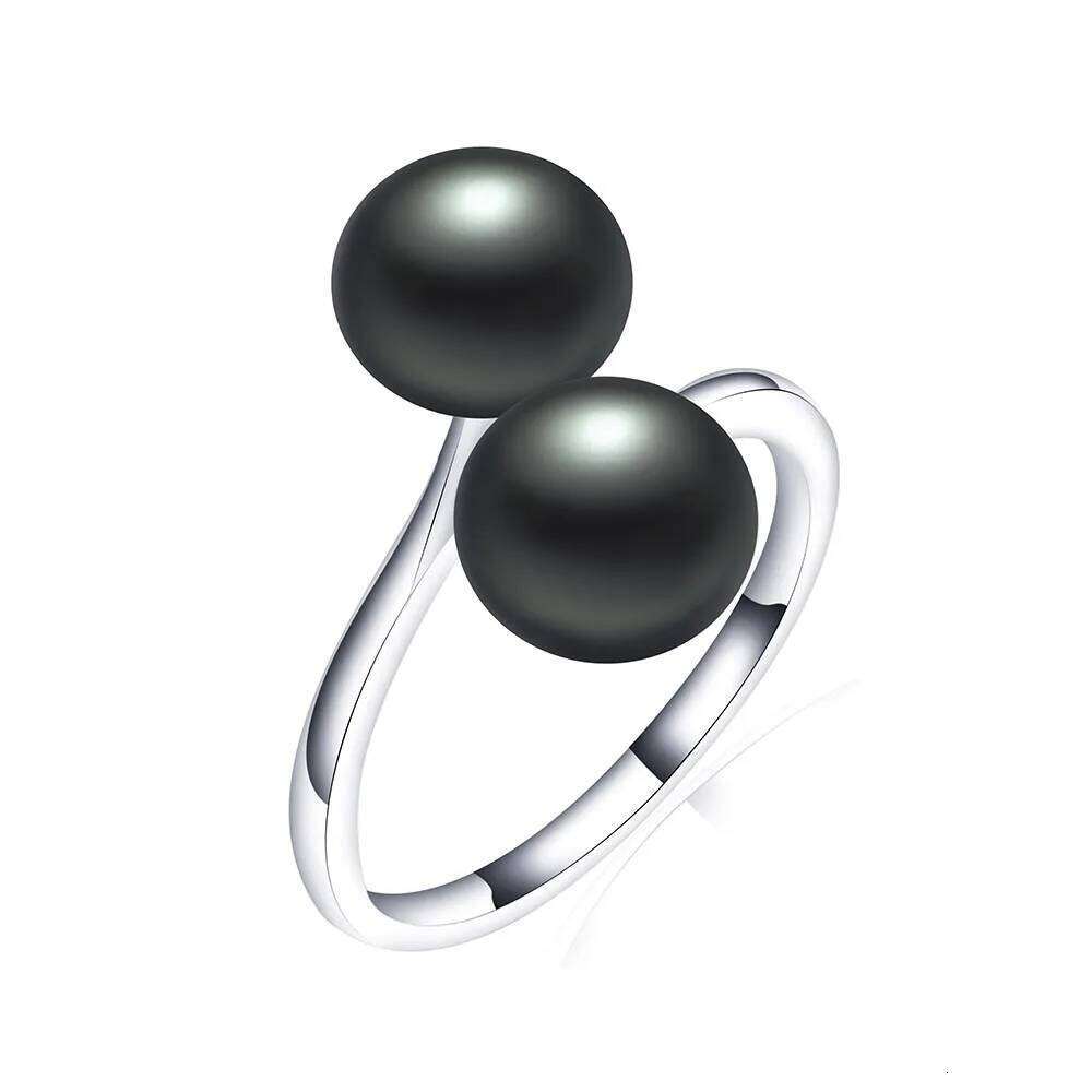 HENGSHENG Fashion Simple Double Natural Freshwater Pearls 925 Silver Open Finger Ring Fine Daily Jewelry For Women Girls 2022 H260312