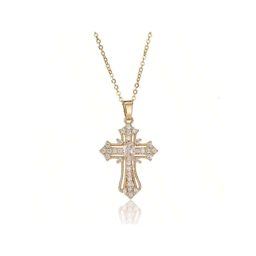 Vintage cross Personalized pendant necklace niche design clavicle chain H260312