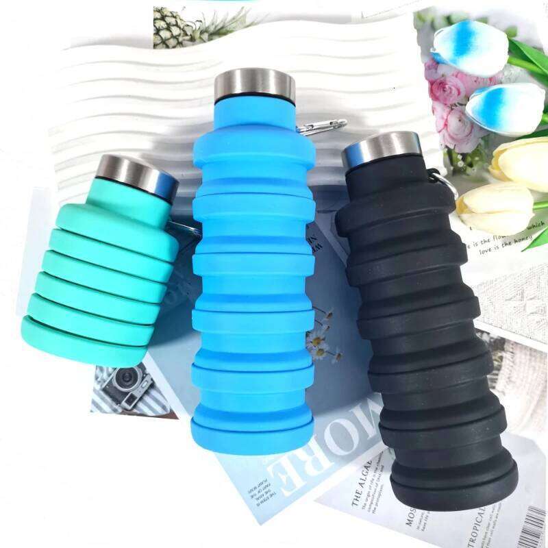 Telescopic Silicone Water Portable cup folding kettle suitable both hot and cold sports water Bottle fitness Z260313