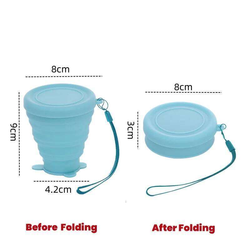 Outdoor Travel Mug Can Be Reused Foldable Durable Collapsible Teacup for Picnic Telescopic Cup Pocket Portable Silicone Z260314