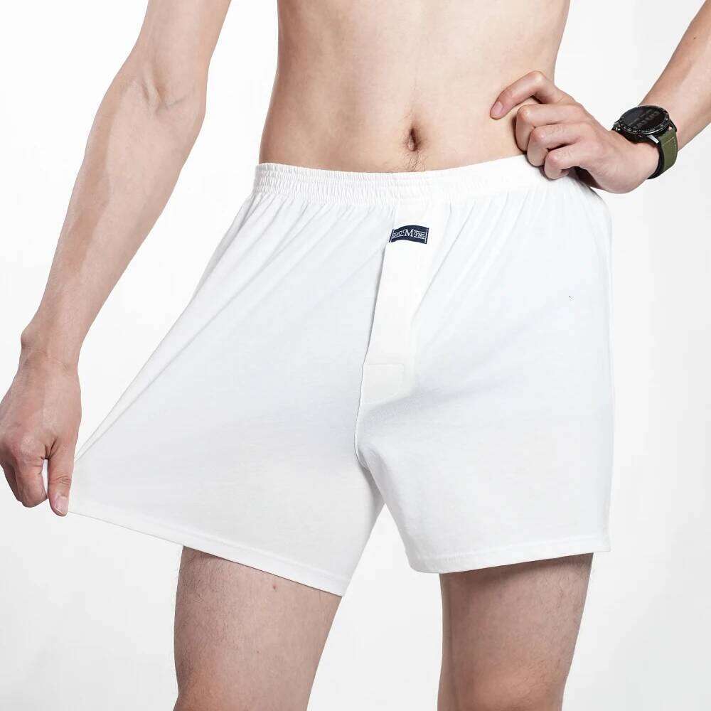Men's High Waist Big Underpants Pure Cotton Boxer Shorts Underwear Casual Plaid Plus Size Aro Pants Pajama Bottoms at home M-3XL