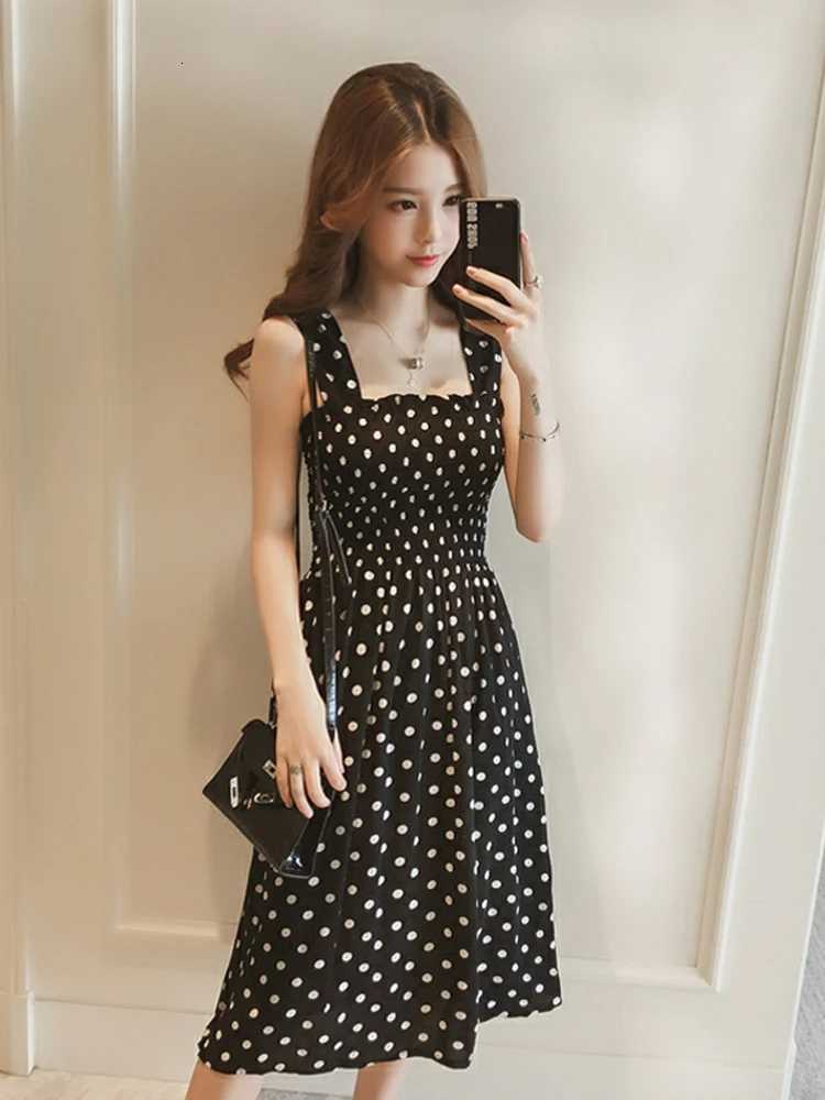 2025 Summer Befree Beach Long Vintage Dots Casual Ruffles Elegant Maxi Strap Camis Silky 5XL Dress Vestidos Sexy WomenT260316