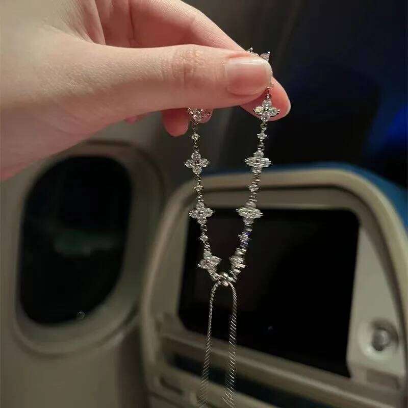 S925 Silver Zircon Bracelets Women Korean Fashion Sweet Girls Sparkling Hollow Delicate Chain Bracelet Party Fine Jewelry Gifts Z260313