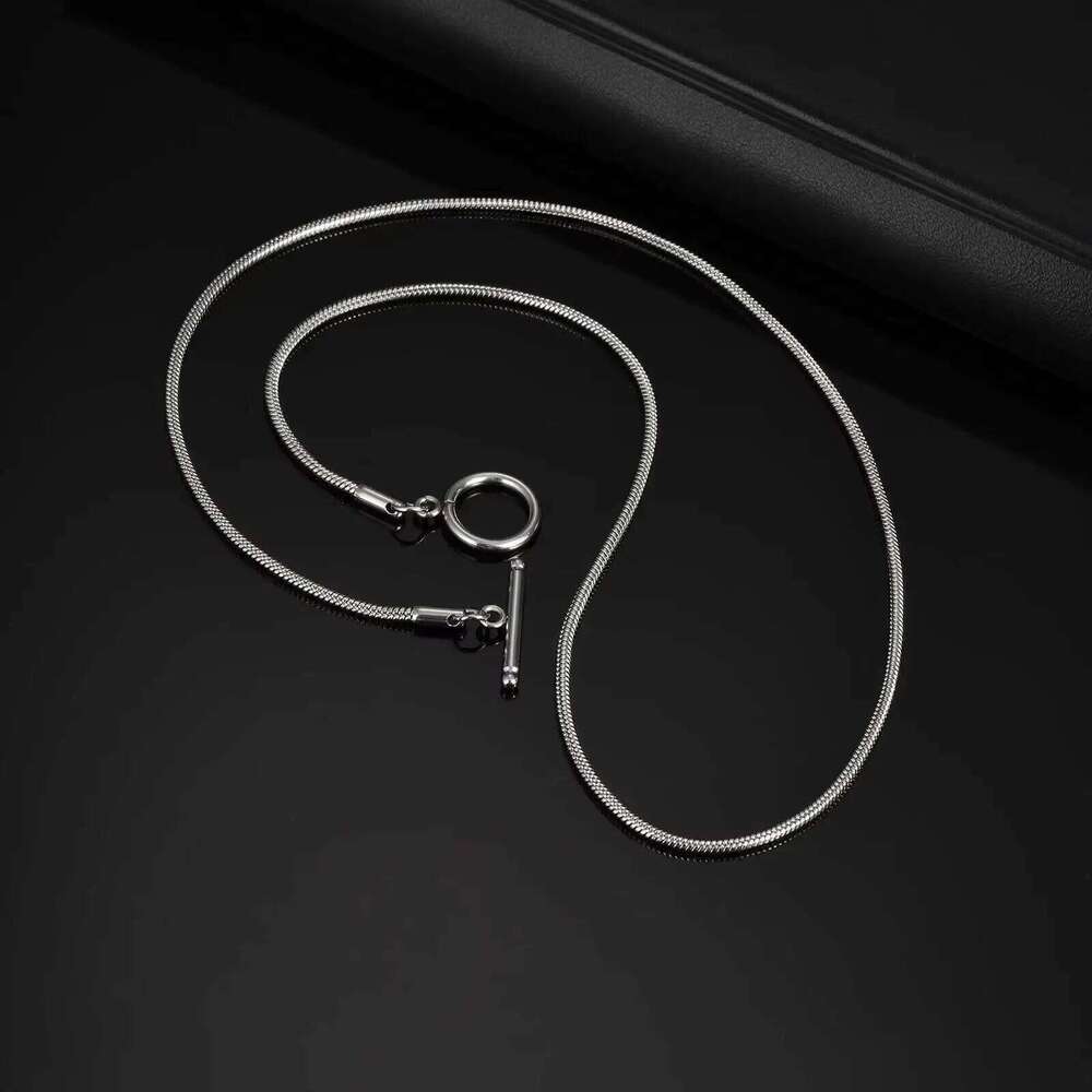 Vnox Stainless Steel Round Snake Necklace 50cm, 2mm Width OT Toggle Chain Link Collar, Minimalist Jewelry Gift for Men Him H260312