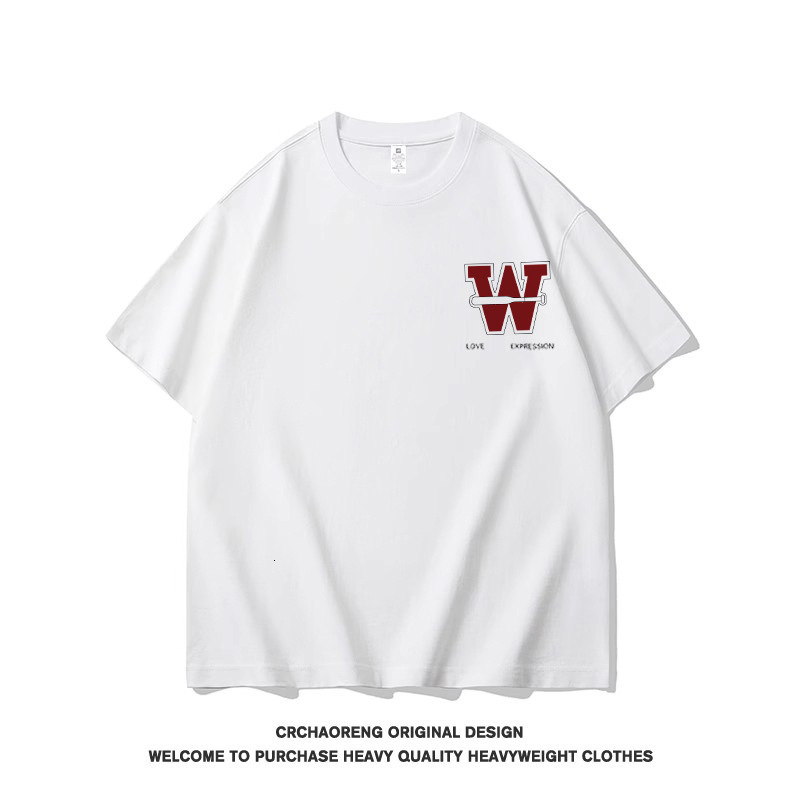 American Retro Heavy Cotton Short-sleeve T-shirt For Polo Designer Hoodie Women Summer Loose Fit Korean Style Trendy Regular Shoulder Women's Hal