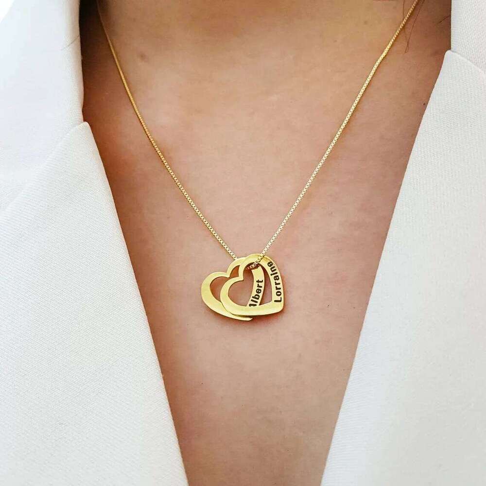 Customized Name Necklace For Women Stainless Steel Heart Carving Pendant Family Jewelry Choker Girlfriend Gift Bijoux Femme H260312