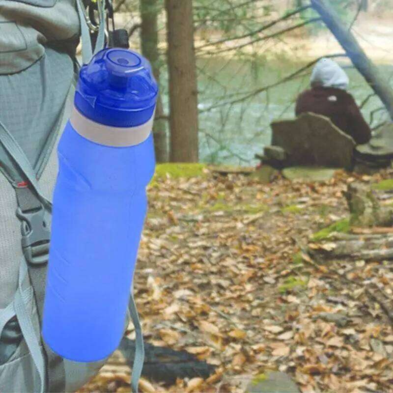 600ml Collapsible Gym Drinking with D Buckle Leakproof Reusable BPA Foldable Water Bottle Z260313