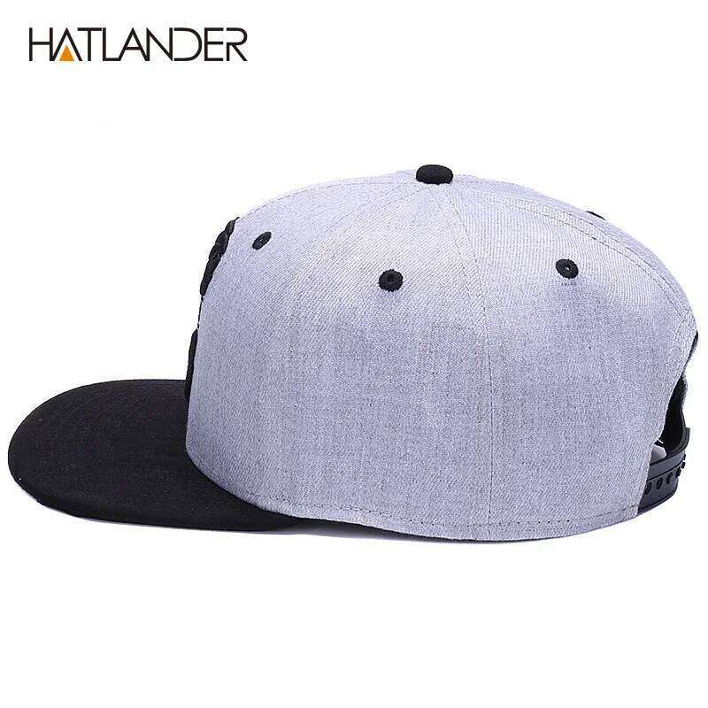 HATLANDER Original snapback men flat brim bone baseball caps embroidery mustache mens hat youth street ware cool hip hop cap Z260314