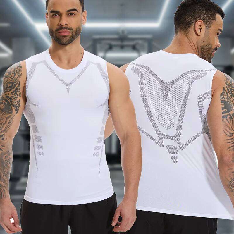 Men Compression Sleeveless Shirt Tummy Control Fitness Sport Breathable Vest Abdomen Slimming Tight Tank Mesh Quick Drying Top 26Y0313