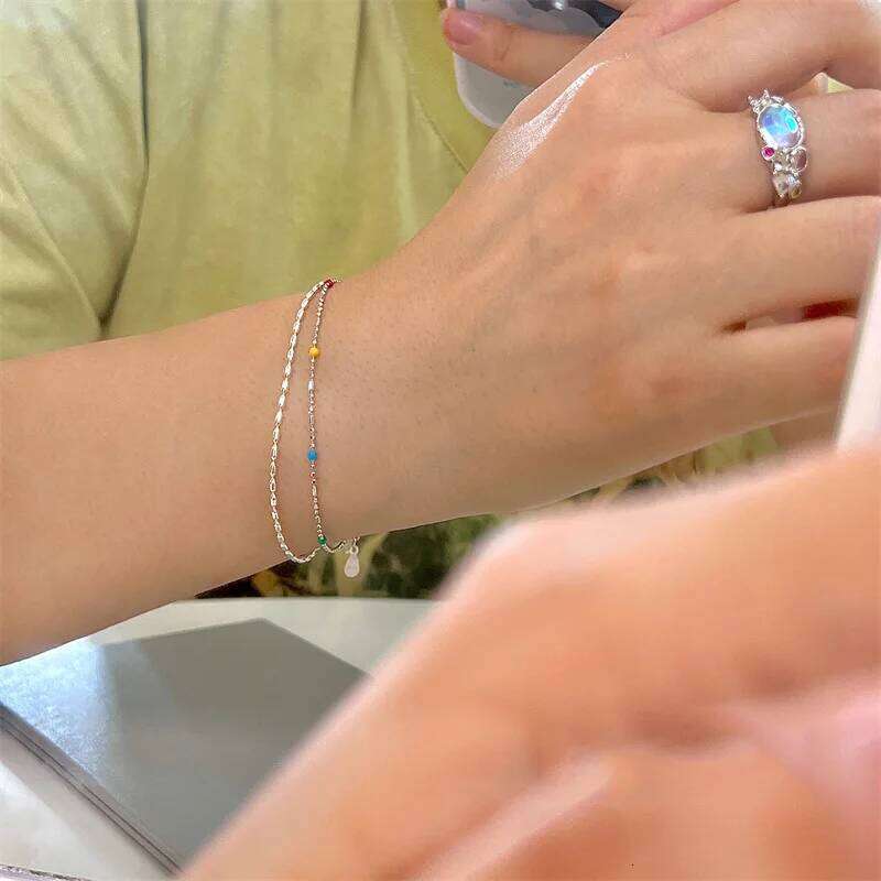 New 925 Sterling Silver Color Simple Style Charm Bracelet Set Birthday Party Gift for Women Exquisite Jewelry Z260313