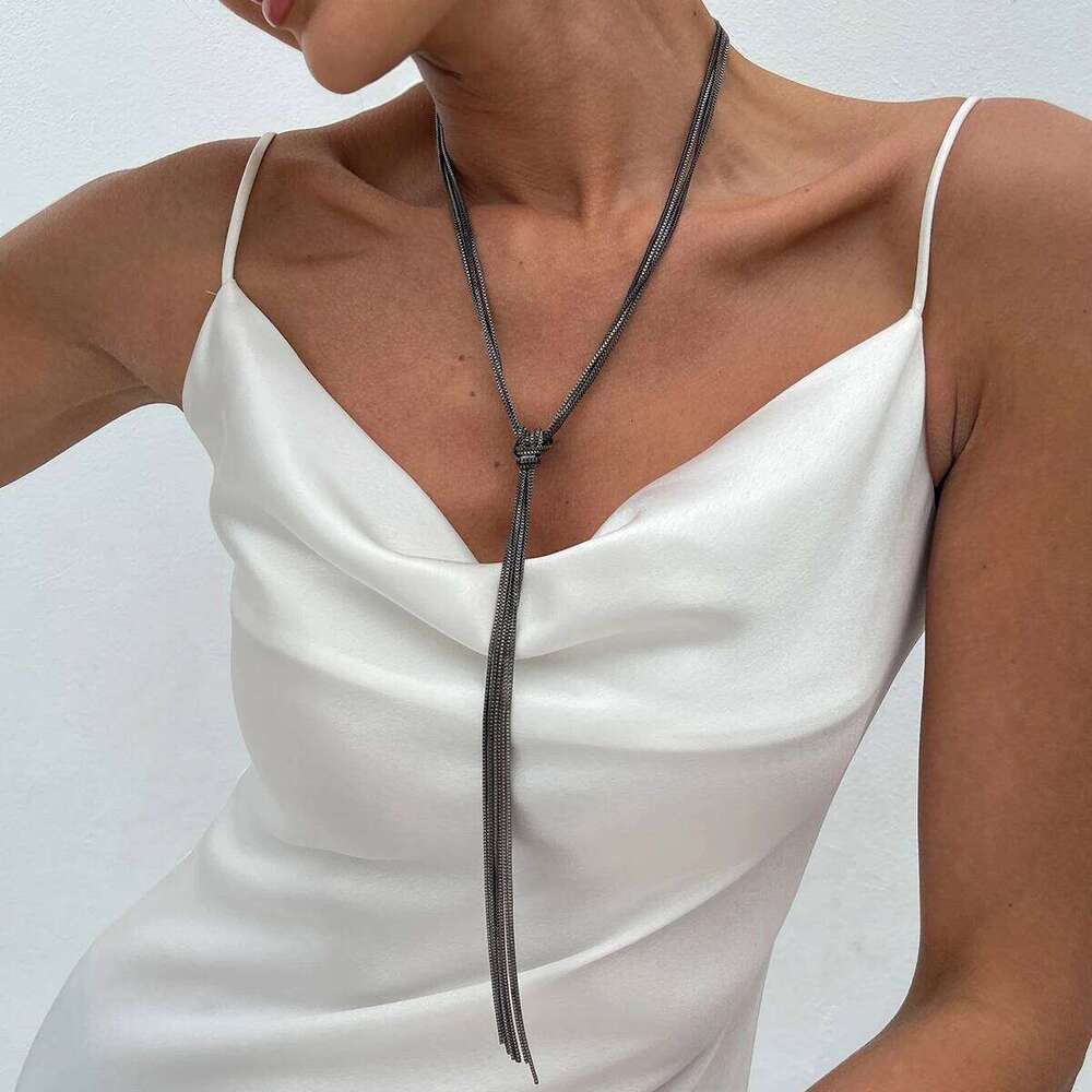 Ingemark Vintage Multilayer Long Tassel Pendant Choker Necklace for Women 2025 New Fashion Sexy Sweater Chain Party Jewelry Gift H260312