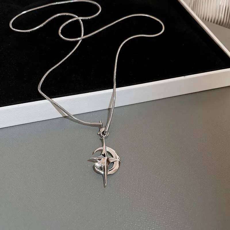 Fashion Shine Crystal Star Pendants Necklace for Girl Women Chains Personality Aesthetic Design Choker Y2K Jewelry Gift H260312