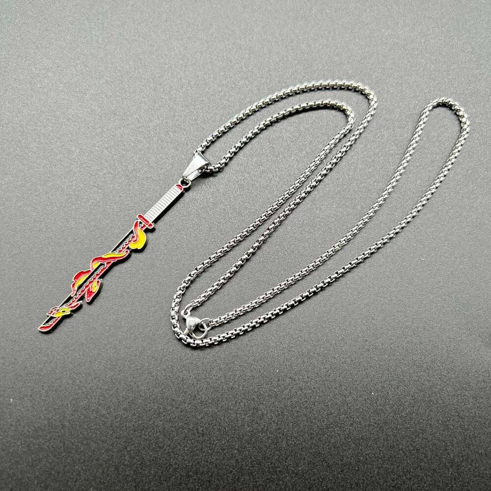 Anime Demon Slayer Necklace Enamel Kimetsu no Yaiba Pendant Choker Fans Cosplay Souvenir charms stainless steel jewelry Gift H260312