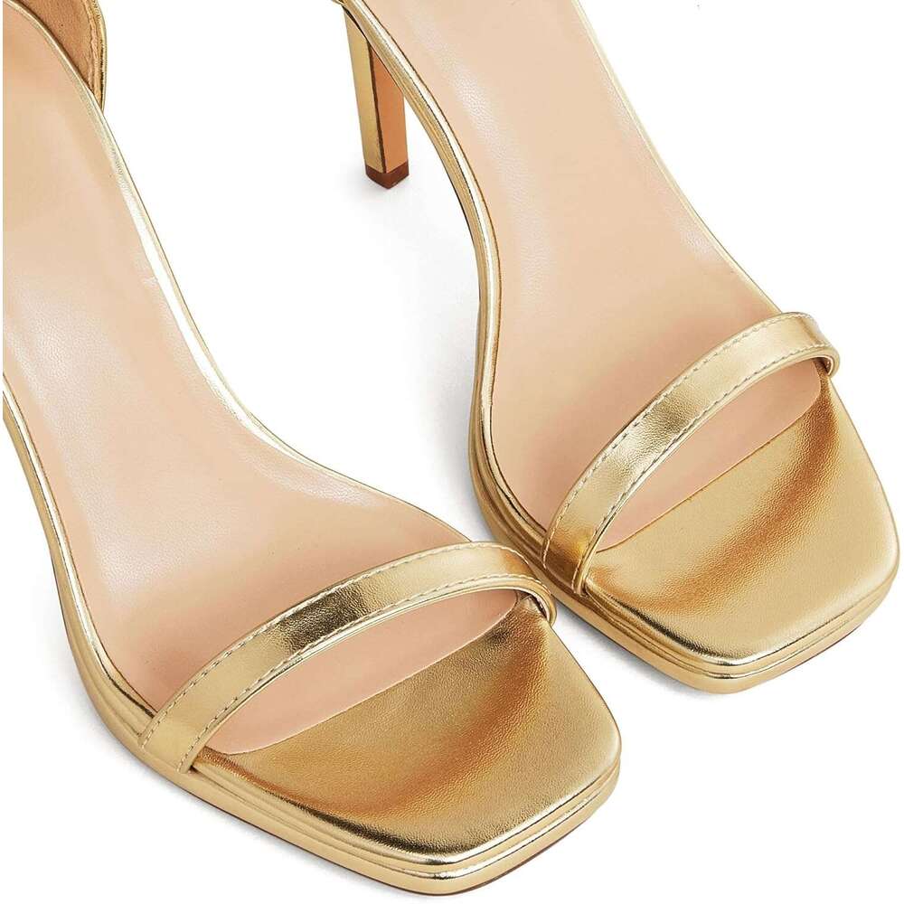 Women S Inch Platform High Heeled Sandals Strappy Stiletto Open Square Toe Heel With Ankle Strap At Wedding Party Prom Work Dating MOJIDASHU