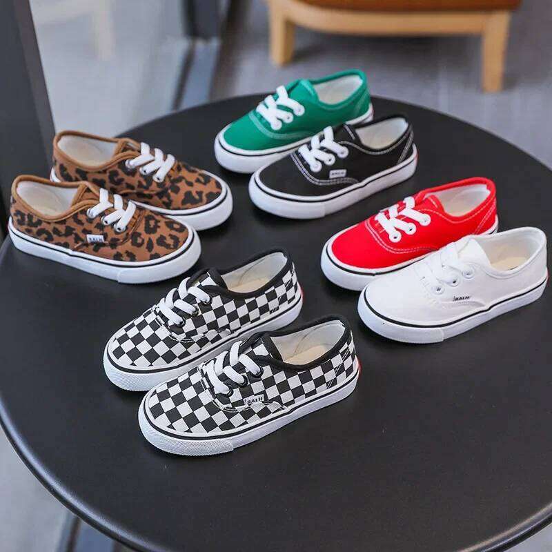 Children's Canva Spring Season Boys Women's Sports Board Shoes Korean Style Baby Parent White Casual Trendy 26Y0313